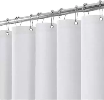 LuxusKollektion Duschvorhang Leinen wasserdicht, Anti-Schimmel, 182x182cm, wei&szlig;