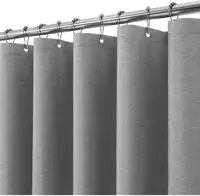 Duschvorhang Leinen Stoff Textil, Anti Schimmel Bad Wasserdicht 182x182cm