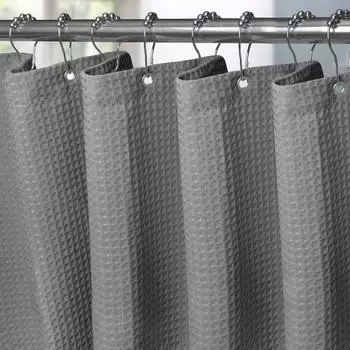 LuxusKollektion Waffle Duschvorhang antimuffa, wasserdicht, grau, 92x182cm