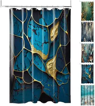 Sanilo Duschvorhang "Marmor Cobalt" 180x200cm, blau, Textil
