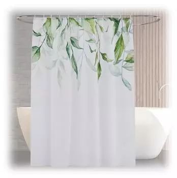 Relaxdays Duschvorhang floral, Polyester, 180x200cm