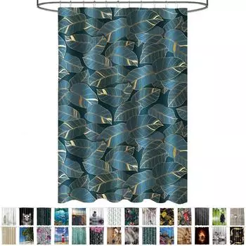 Sanilo Duschvorhang Monstera Textil, 180x200cm, dunkelgr&uuml;n