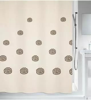 Spirella Tribal Duschvorhang Polyester/Baumwolle, beige, 180x200cm