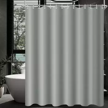 LuxusKollektion Duschvorhang 180x200cm, grau, Polyester wasserabweisend