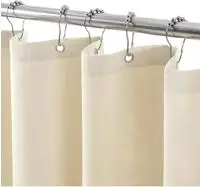 Duschvorhang Leinen Mit Metallringen 92x182cm Beige