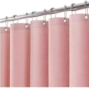 LuxusKollektion Duschvorhang-Set Leinen, wasserdicht, schimmelresistent, 182x182cm, rosa
