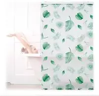 Duschrollo Bl&auml;tter, 100x240cm, Seilzugrollo F. Dusche & Badewanne, Wasserabweisend,