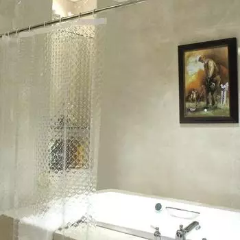 LuxusKollektion Duschvorhang 3D Rhombus transparent, EVA, 120x200cm
