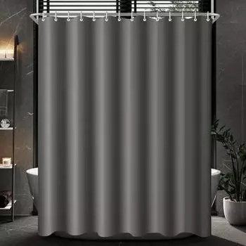 LuxusKollektion Duschvorhang dunkelgrau 240x200cm, wasserabweisend, Polyester