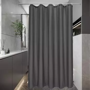 LuxusKollektion Schmaler Duschvorhang 120x180cm, dunkelgrau, wasserdicht, Anti-Schimmel