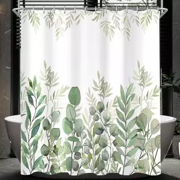 LuxusKollektion Duschvorhang Blätter 200x200cm, wasserdicht, Polyester