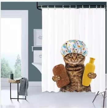 Sanilo Duschvorhang Shower Cat braun, 180x200cm