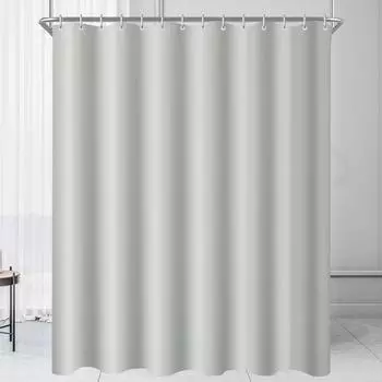 LuxusKollektion Duschvorhang 220x200cm grau, Polyester, wasserabweisend, antischimmel