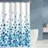 LuxusKollektion Duschvorhang blaue Blüten, Polyester, 200x200cm