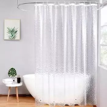 LuxusKollektion Duschvorhang transparent, Hexagon-Muster, 240x200cm
