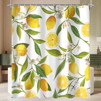 LuxusKollektion Duschvorhang Zitronenblatt 200x200cm, wasserabweisend, antimuffa