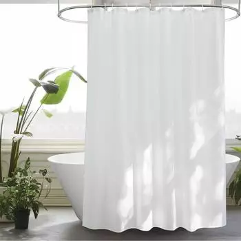 LuxusKollektion Duschvorhang 160x200cm, wei&szlig;, Textil, antischimmel, wasserdicht