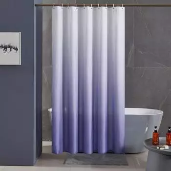 LuxusKollektion Duschvorhang Textil 180x200cm wei&szlig;-lila, wasserdicht, anti-schimmel