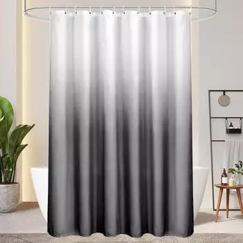 LuxusKollektion Duschvorhang Textil grau 180x200cm