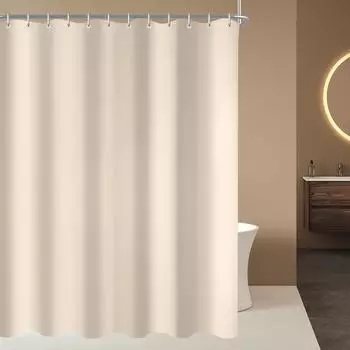 LuxusKollektion Duschvorhang beige 220x180cm, Textil, antischimmel (LuxusKollektion)