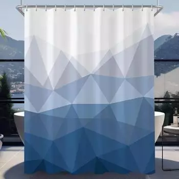 LuxusKollektion Lerores Duschvorhang geometrischer Verlauf 240x180cm, Antischimmel, Polyester