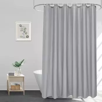LuxusKollektion Duschvorhang 240x200cm, Polyester, grau, wasserabweisend