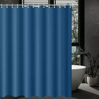 LuxusKollektion Duschvorhang dunkelblau, 180x220cm, antischimmel (LuxusKollektion)