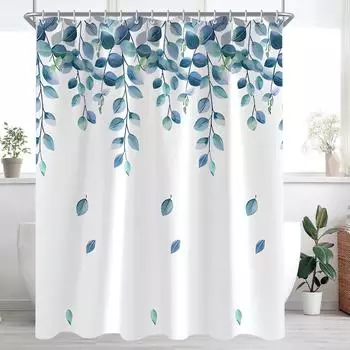 LuxusKollektion Duschvorhang gr&uuml;ne Bl&auml;tter, Textil, wasserabweisend, 300x200cm