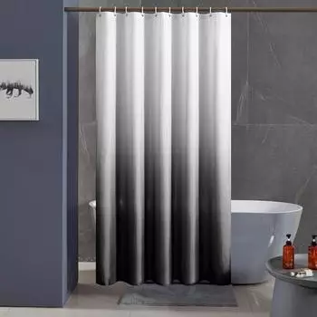 LuxusKollektion Duschvorhang 180x180cm Anti-Schimmel, wasserdicht, wei&szlig;/schwarz