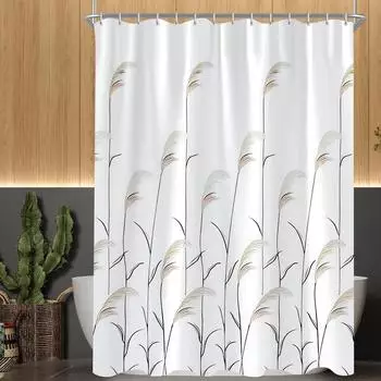 LuxusKollektion Duschvorhang Weizenohr-Muster 280x200cm, antiSchimmel, wasserabweisend