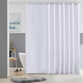 LuxusKollektion Duschvorhang Überlänge, Textil, weiß, wasserdicht, Anti-Schimmel 275x180cm