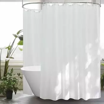 LuxusKollektion Textil-Duschvorhang extra breit, wei&szlig;, Anti-Schimmel, 300x200cm