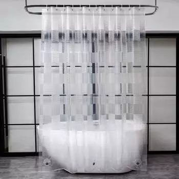 LuxusKollektion Duschvorhang transparent 180x180cm, 3D-Muster, Anti-Schimmel