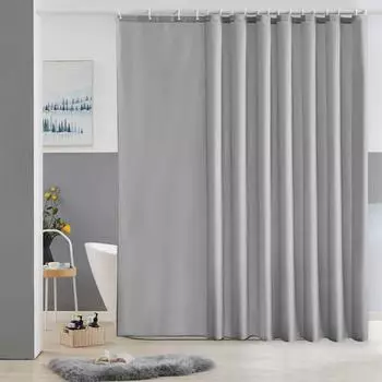 Gerster Duschvorhang Überlänge wasserdicht, grau, 275x180cm