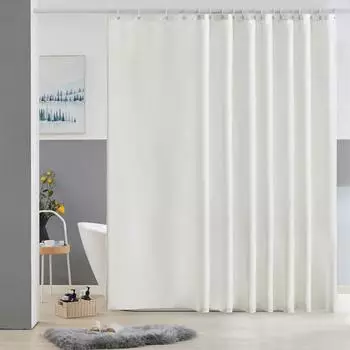 LuxusKollektion Duschvorhang Überlänge beige, antibakteriell, wasserdicht, 275x180cm