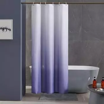 LuxusKollektion Schmaler Duschvorhang Polyester wei&szlig;/lila 100x200cm
