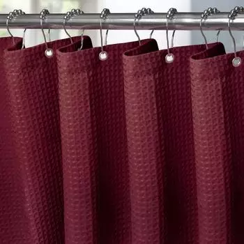 LuxusKollektion Duschvorhang Waffelstoff 152x182cm burgunderrot (LK-DC-WF-BURG)