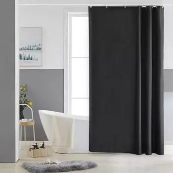 LuxusKollektion Duschvorhang Polyester schwarz 120x180cm wasserabweisend