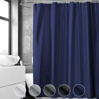 LuxusKollektion Duschvorhang 120x200cm, PVC, antibakteriell, dunkelblau