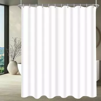 Gerster Duschvorhang Textil, reinwei&szlig;, 200x180cm