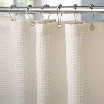LuxusKollektion Duschvorhang Waffelstoff cr&egrave;me 152x214cm