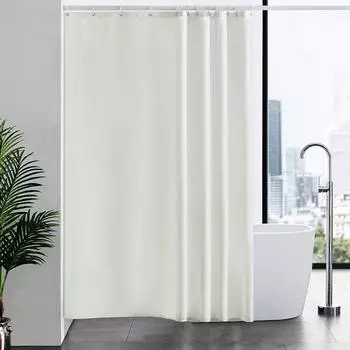 LuxusKollektion Duschvorhang Stoff, beige, 180x210cm, Anti-Schimmel