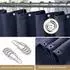 LuxusKollektion Duschvorhang Waffelstoff marineblau 122x182cm mit Metallringen