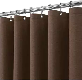 LuxusKollektion Duschvorhang Leinen, braun, 182x244cm