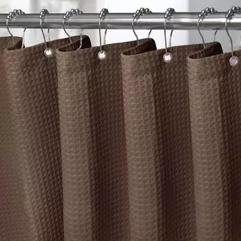 LuxusKollektion Duschvorhang Waffeloptik braun, wasserdicht, 152x182cm