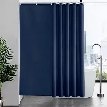 LuxusKollektion Duschvorhang Textil dunkelblau 200x200cm, antibakteriell, waschbar