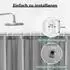 LuxusKollektion Duschvorhang 240x200cm, Anti-Schimmel, wasserdicht, PVC, grau