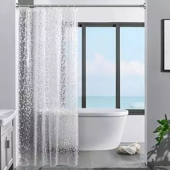 LuxusKollektion Duschvorhang 3D-Steinmuster transparent EVA 120x200cm