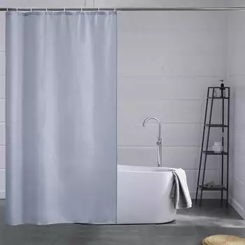 LuxusKollektion Duschvorhang Textil grau-blau 120x180cm, wasserabweisend