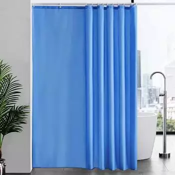 LuxusKollektion Duschvorhang Überlänge blau, Anti-Schimmel, wasserdicht, 244x200cm